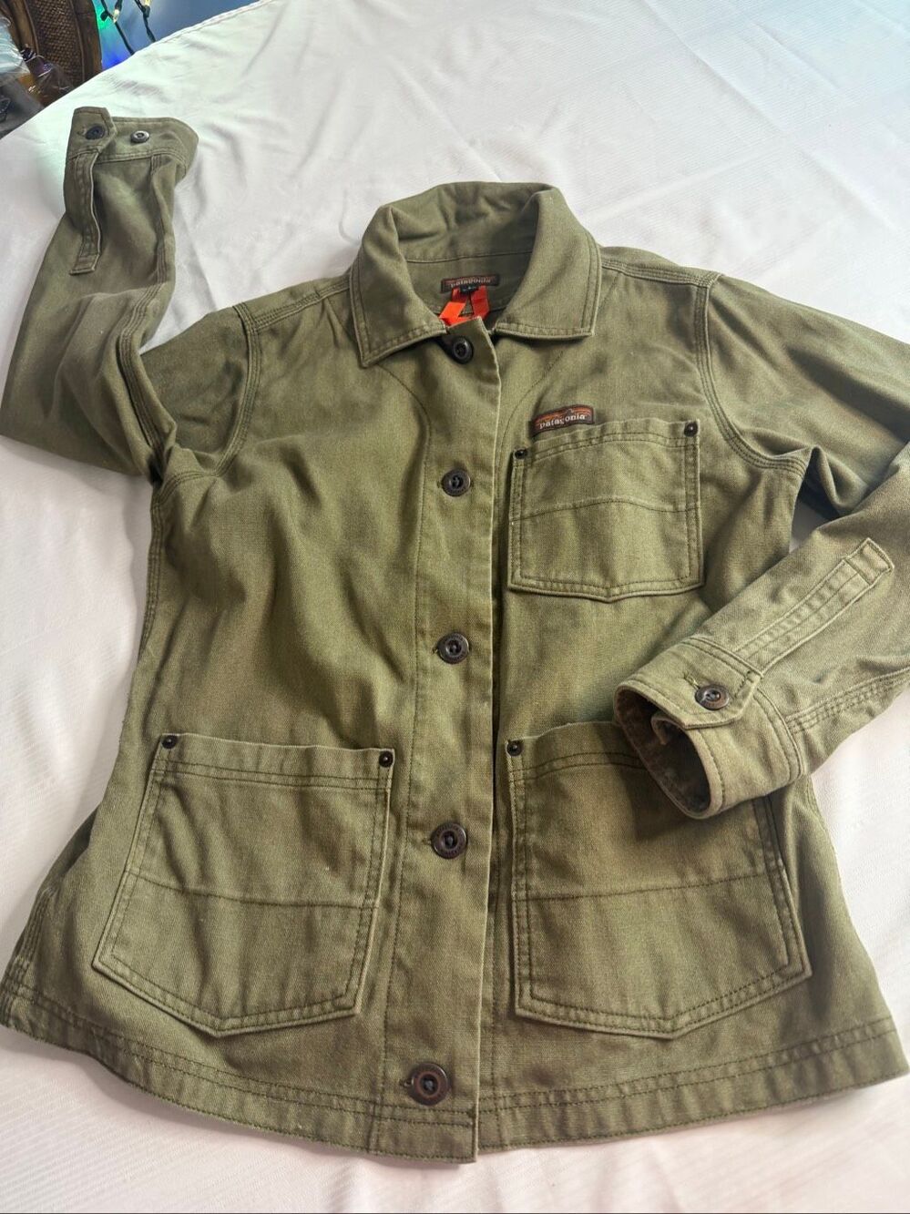 Patagonia Jacket Women’s Green All Seasons Hemp Canvas Chore Coat Size Small - Picture 6 of 12